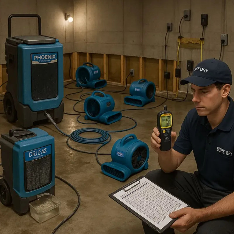 Structural Drying and Dehumidification process in Tarrant County, TX